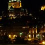 view from the ship of Chateau Frontenac at night